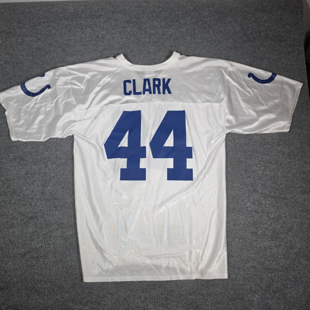 NFL Team Apparel Indianapolis Colts Dallas Clark 44 Jersey White Blue Mens Large - Picture 3 of 7